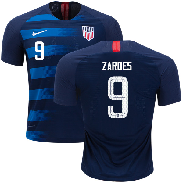 Women's USA #9 Zardes Away Soccer Country Jersey - Click Image to Close
